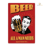 Plaque Métal Bière Vintage