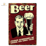 Plaque en métal sur la bière