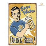 Plaque vintage bière pour ambiance rétro