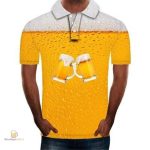 Polo homme avec design bulles de bière