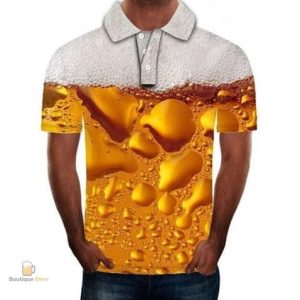 T-shirt polo homme à motif bière