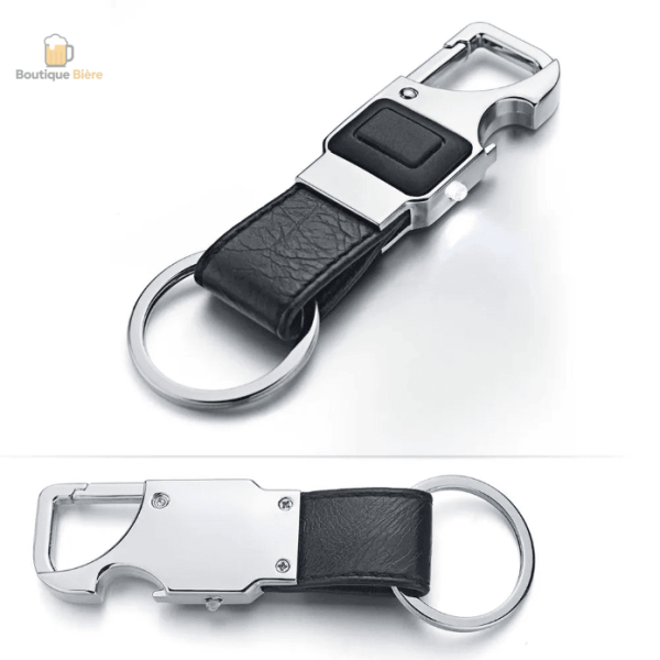 Porte clé décapsuleur LED en cuir personnalisable