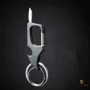 Mousqueton porte clé avec fonction décapsuleur intégrée