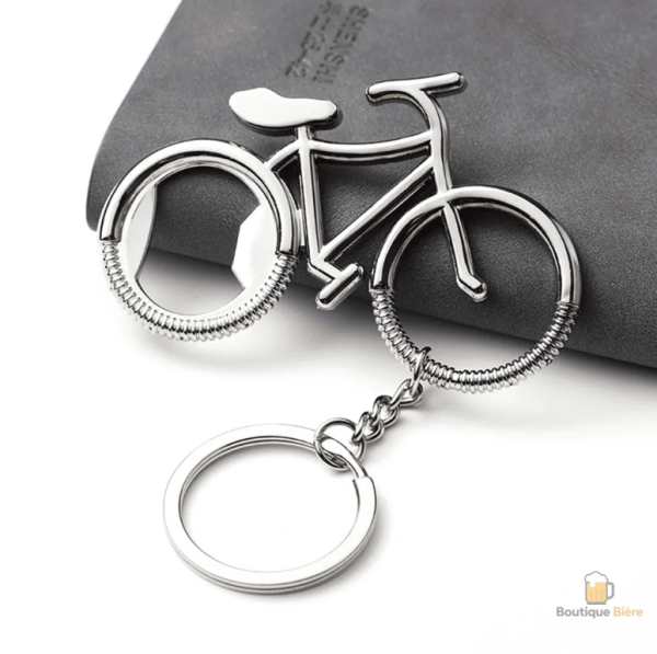 Porte-clé décapsuleur en forme de vélo pratique et fonctionnel