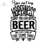 Sticker Bonheur Bière, autocollant humoristique pour amateurs de bière