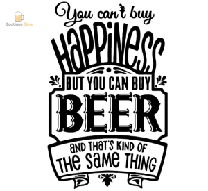 Sticker Bonheur Bière, autocollant humoristique pour amateurs de bière