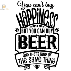 Sticker Bonheur Bière, autocollant humoristique pour amateurs de bière