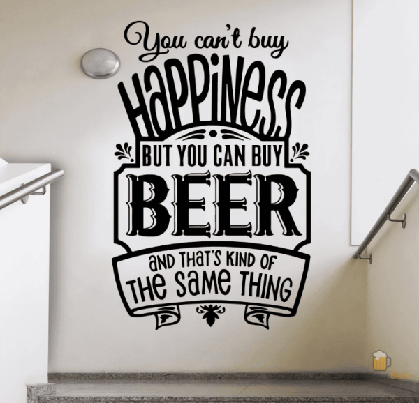Autocollant inspirant sur le thème de la bière, idéal pour personnaliser