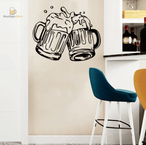 Autocollant original représentant des chopes de bière colorées