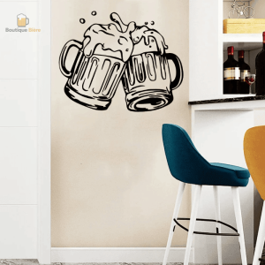 Autocollant original représentant des chopes de bière colorées
