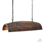 Suspension en bois décorative demi tonneau pour bar