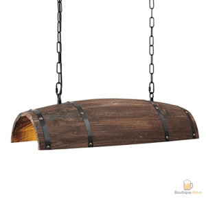 Suspension en bois décorative demi tonneau pour bar