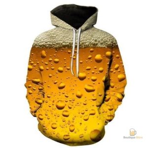 Sweat-shirt tendance avec motif bière en 3D