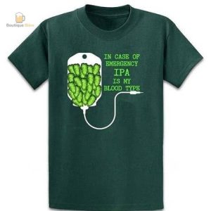 T-Shirt bière avec motif Groupe Sanguin