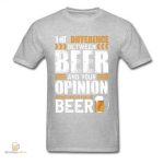 T-Shirt original sur la bière et l'opinion