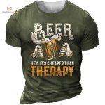 T-Shirt Bière "La Bière Coûte Moins Cher Qu'Une Thérapie