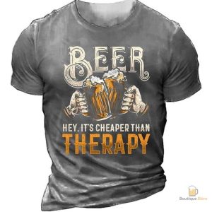 T-Shirt avec slogan sur le bien-être et la bière