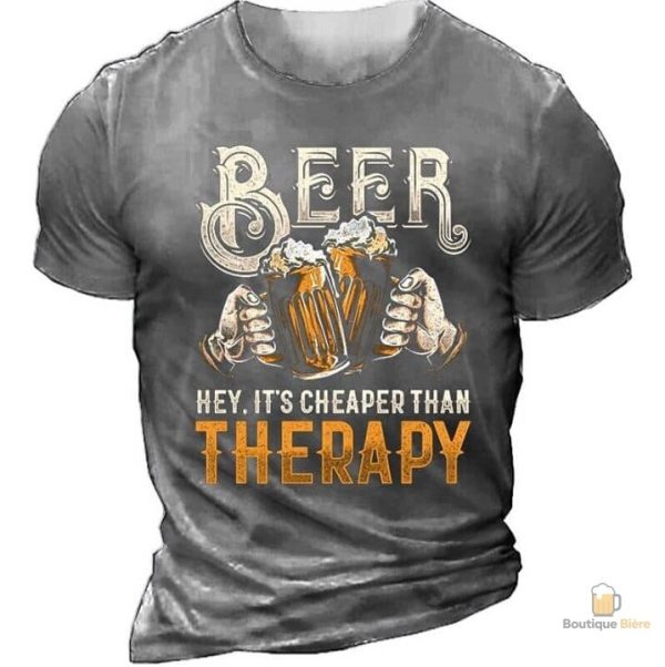 T-Shirt avec slogan sur le bien-être et la bière