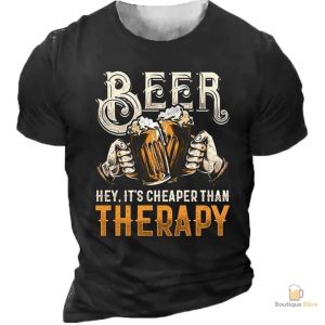 T-Shirt décontracté pour les amateurs de bière et de thérapie