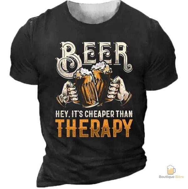 T-Shirt décontracté pour les amateurs de bière et de thérapie
