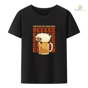 T-Shirt Ma Tête Va Vers La Bière en couleur tendance