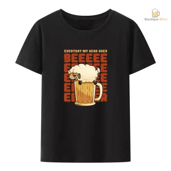 T-Shirt Ma Tête Va Vers La Bière en couleur tendance