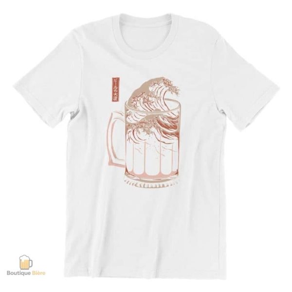 T-Shirt décontracté avec design vague lié à la bière