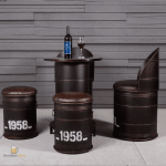 Mobilier bar élégant : table baril et chaises hautes