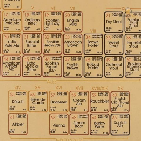 Poster éducatif sur les styles de bière variés