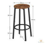 Tabouret de bar design en bois et métal