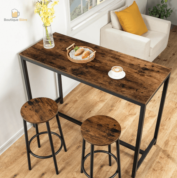 Chic tabouret de bar en métal et bois