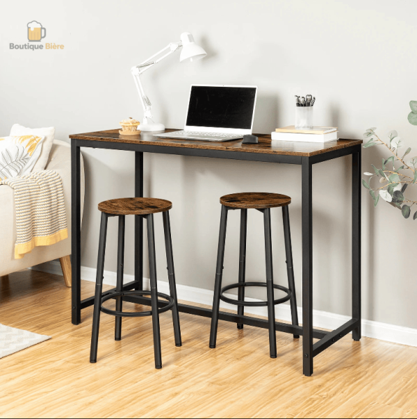 Tabouret de bar moderne alliant bois et métal